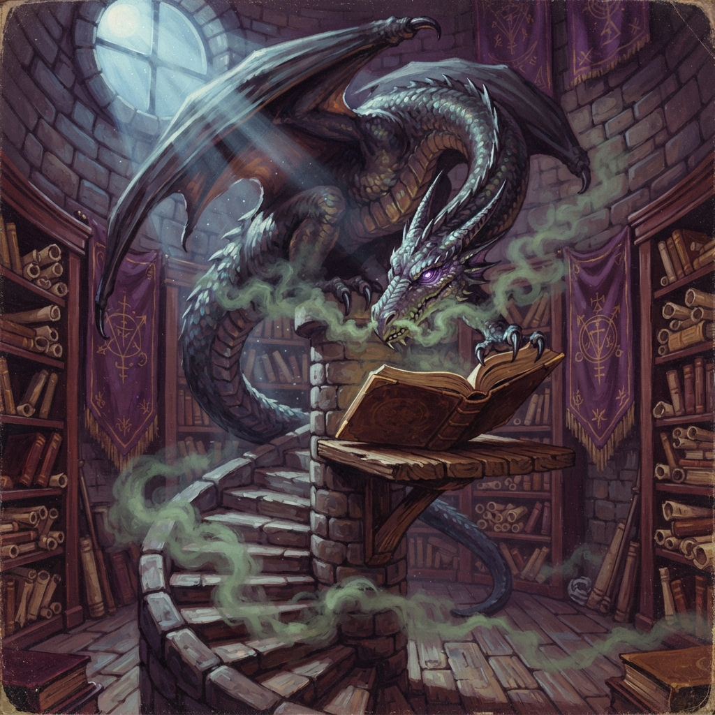 Conspirator Dragon (Adult, Spellcaster), original Pathfinder 2e monster artwork by ZapGM