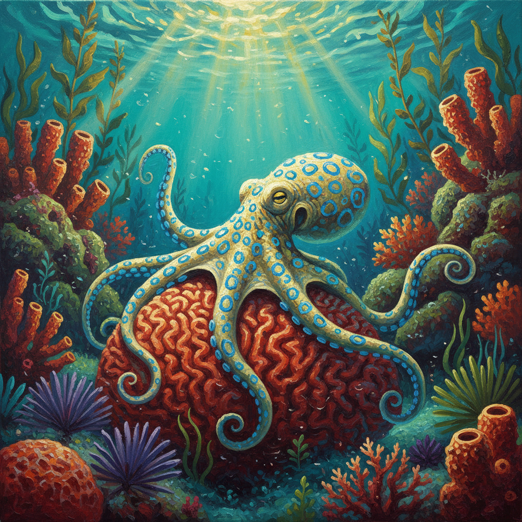 Blue-ringed Octopus, original Pathfinder 2e monster artwork by ZapGM