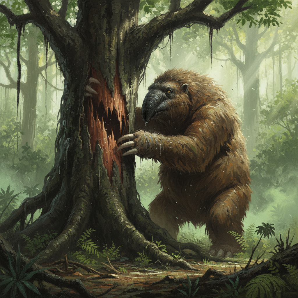 Megatherium, original Pathfinder 2e monster artwork by ZapGM