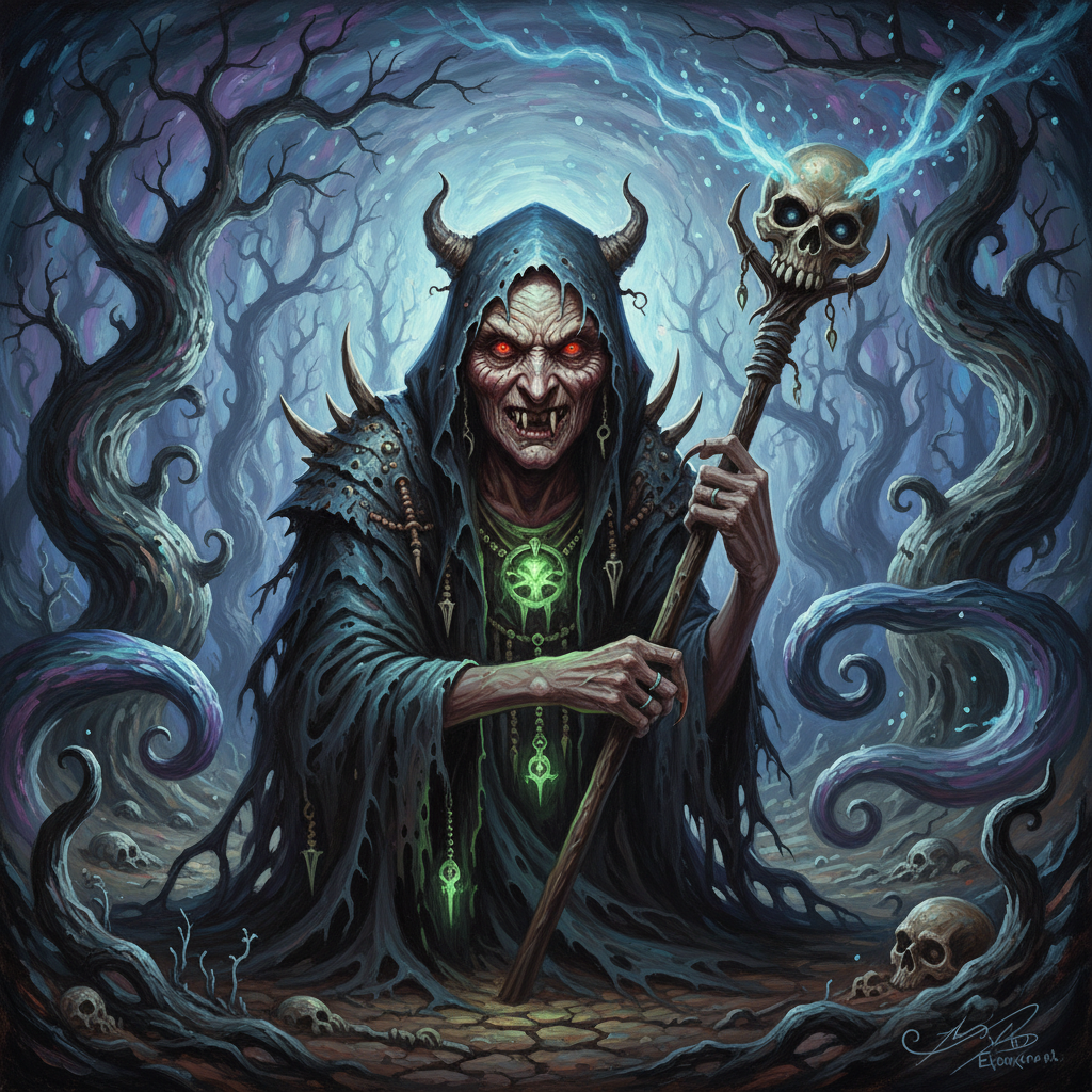 Night Hag, original D&D 5e monster artwork by ZapGM