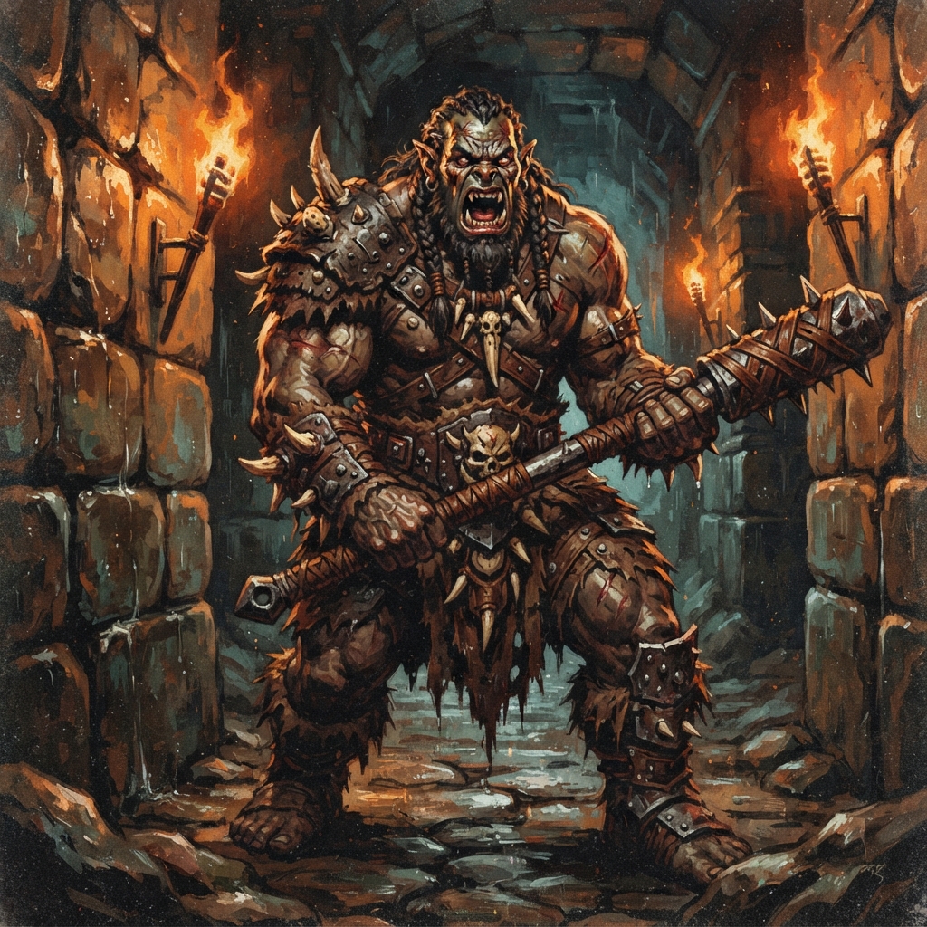 Orc Commander, original Pathfinder 2e monster artwork by ZapGM