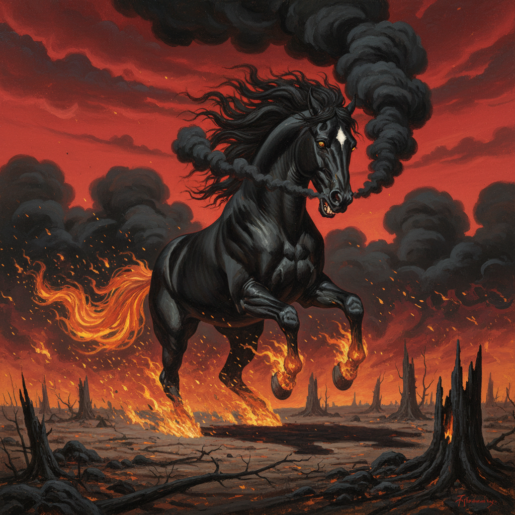 Nightmare, original Pathfinder 2e monster artwork by ZapGM