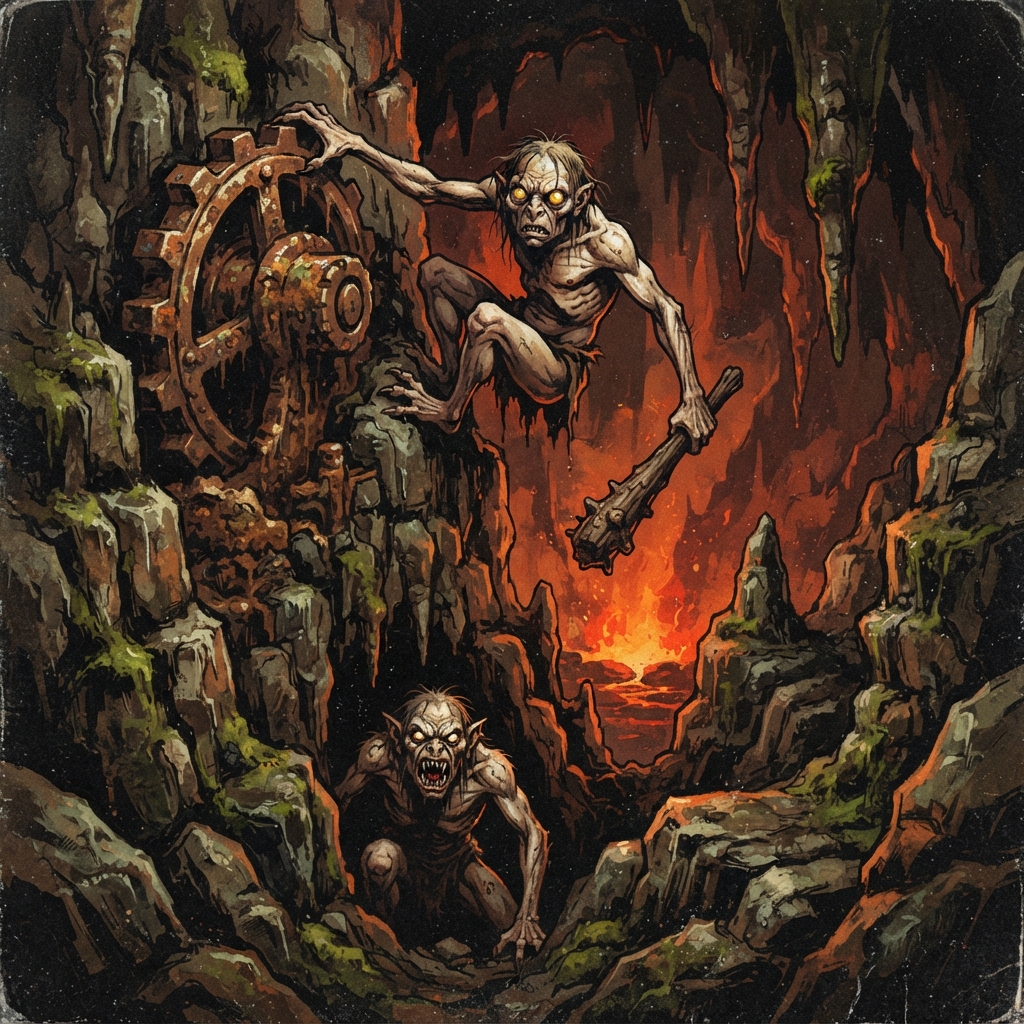 Morlock Tinkerer, original Pathfinder 2e monster artwork by ZapGM