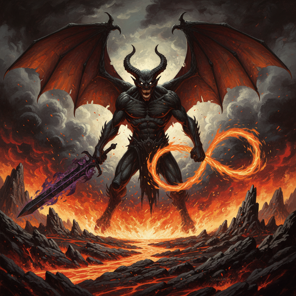 Balor, original Pathfinder 2e monster artwork by ZapGM