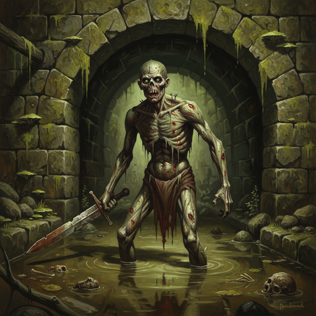 Zombie, original D&D 5e monster artwork by ZapGM