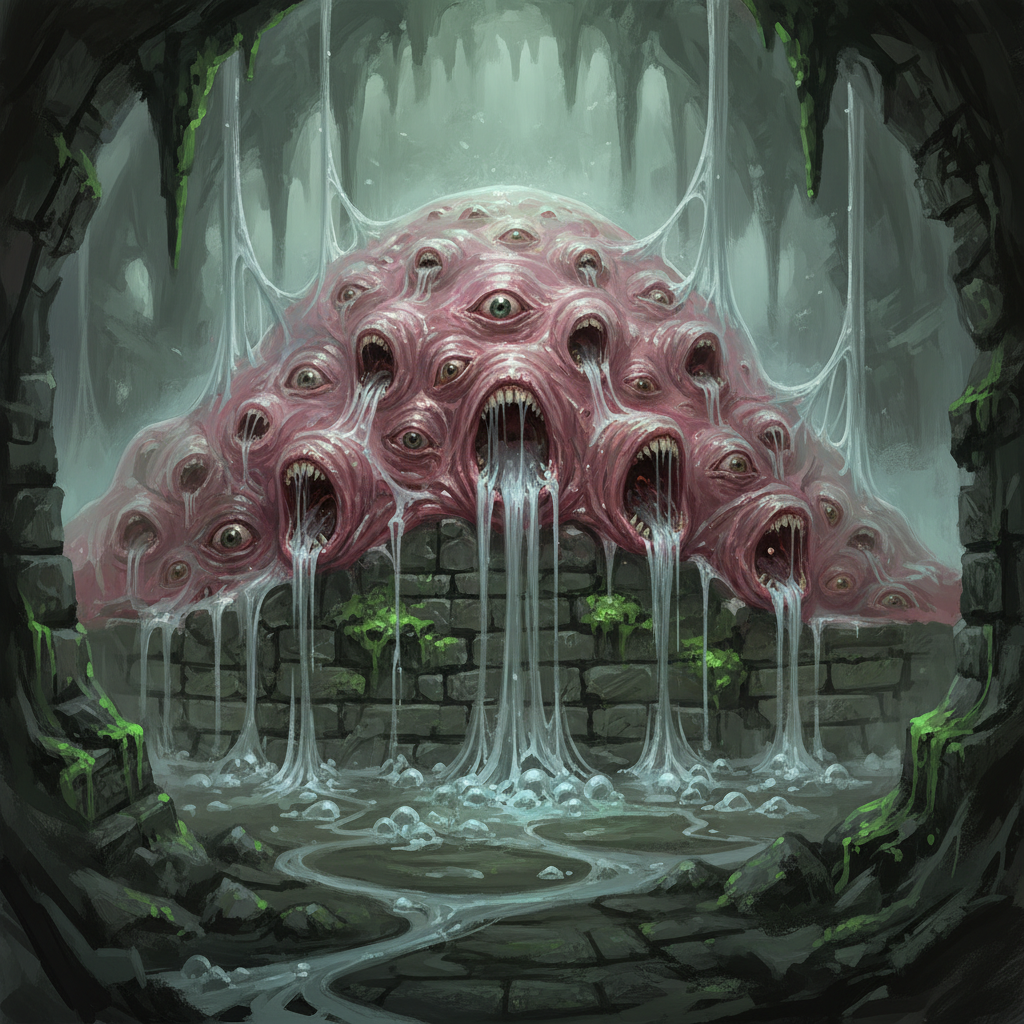 Gibbering Mouther, original Pathfinder 2e monster artwork by ZapGM
