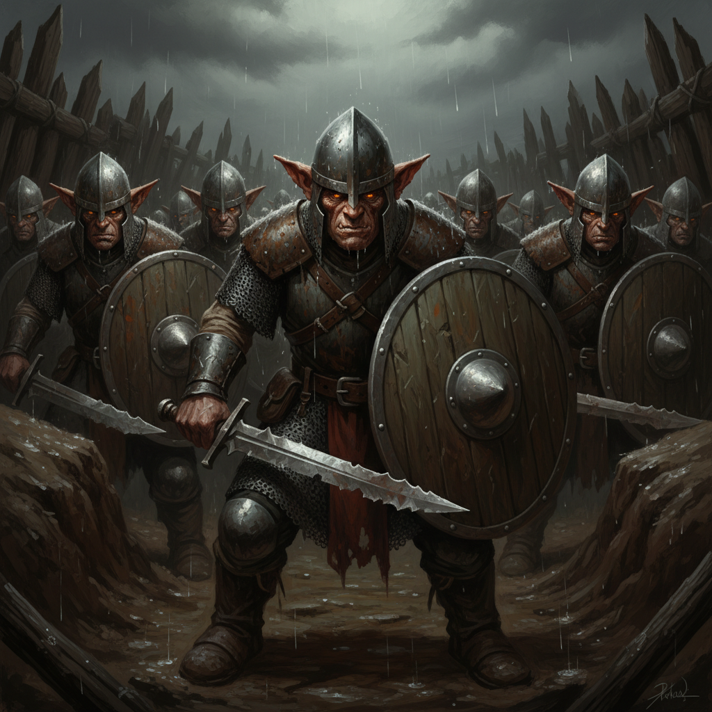 Hobgoblin Soldier, original Pathfinder 2e monster artwork by ZapGM