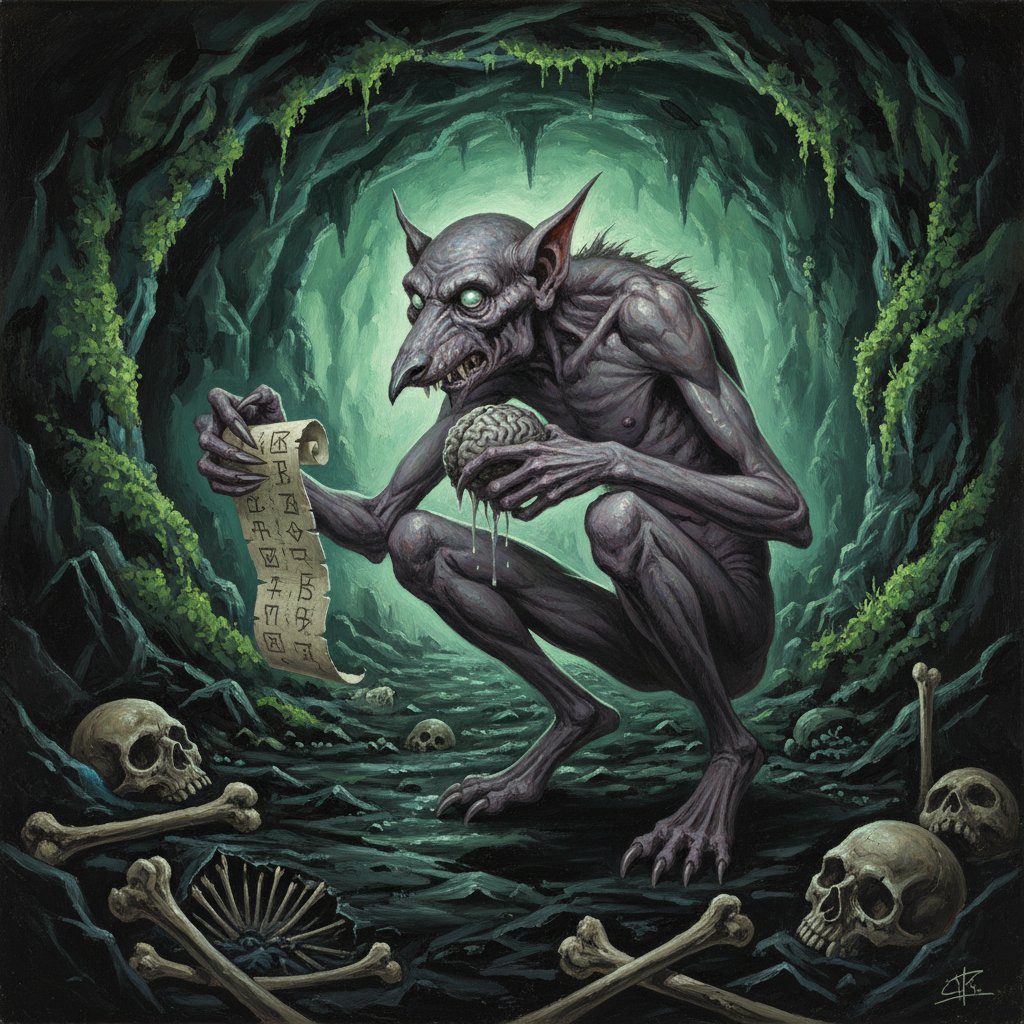 Leng Ghoul, original Pathfinder 2e monster artwork by ZapGM
