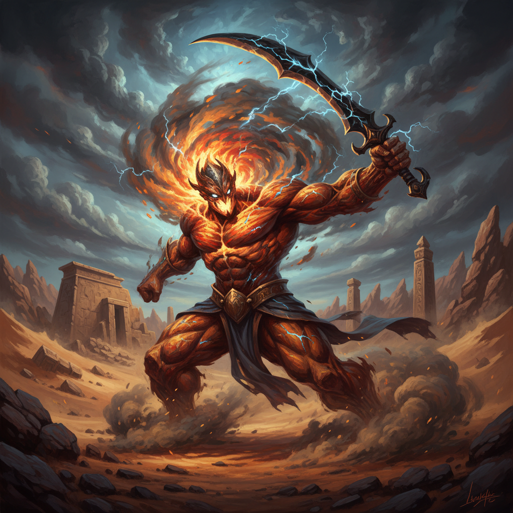 Djinni, original D&D 5e monster artwork by ZapGM