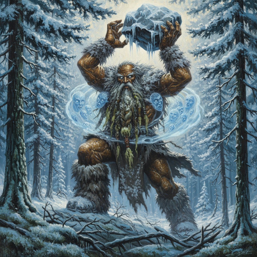 Taiga Giant, original Pathfinder 2e monster artwork by ZapGM