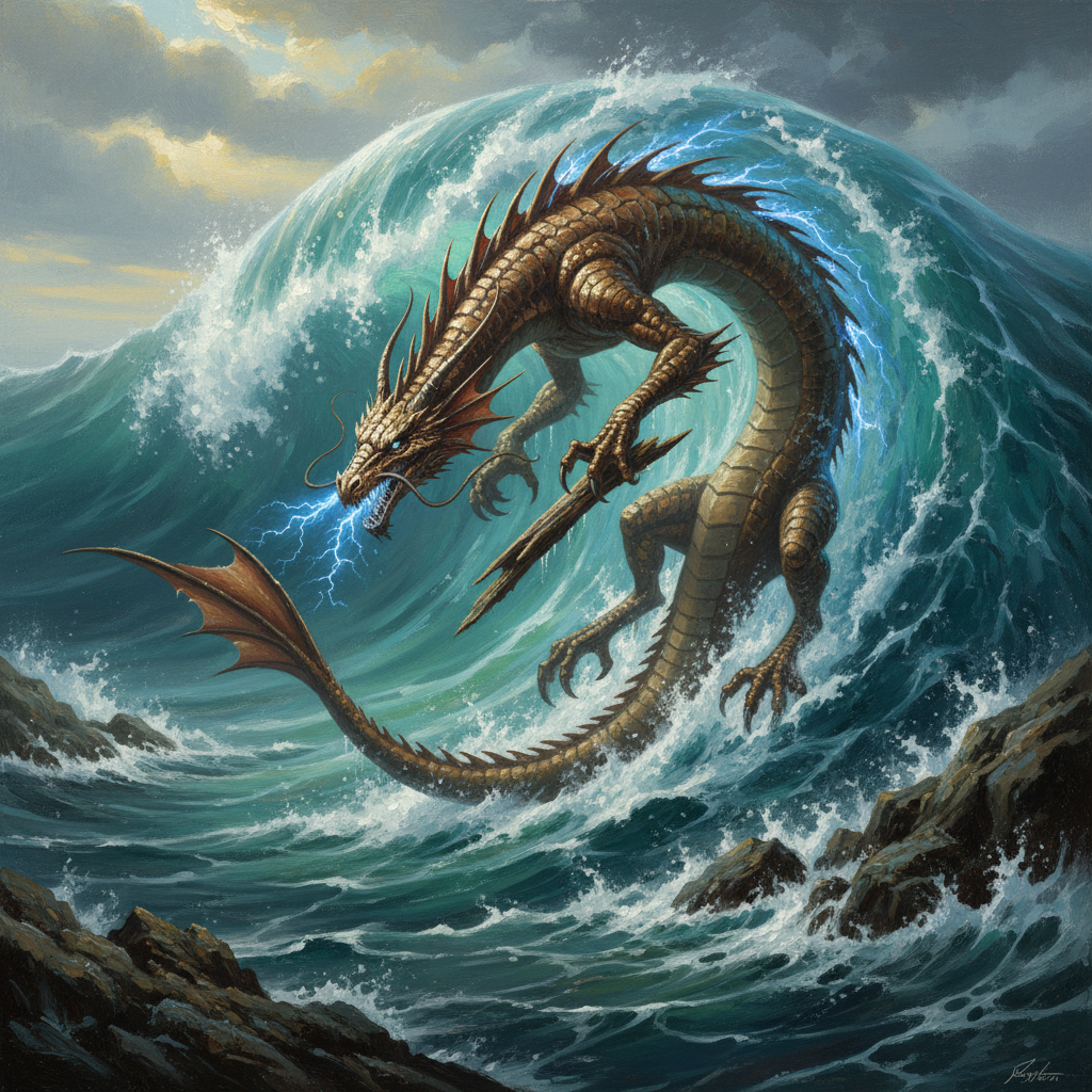 Young Bronze Dragon, original Pathfinder 2e monster artwork by ZapGM