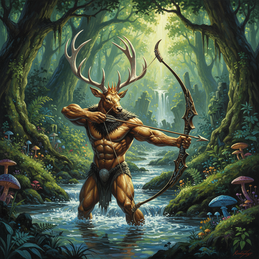 Horned Archon, original Pathfinder 2e monster artwork by ZapGM