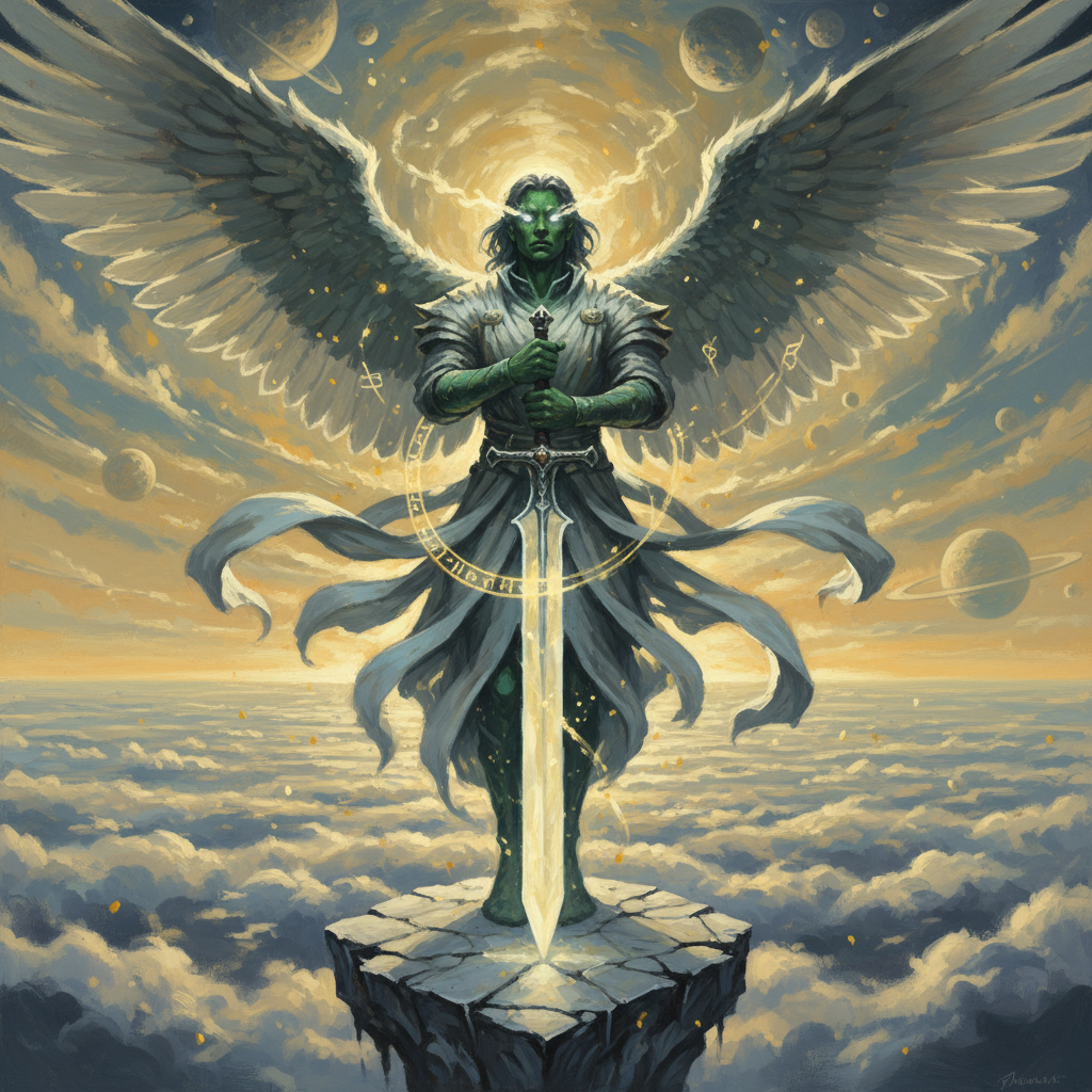 Planetar, original Pathfinder 2e monster artwork by ZapGM
