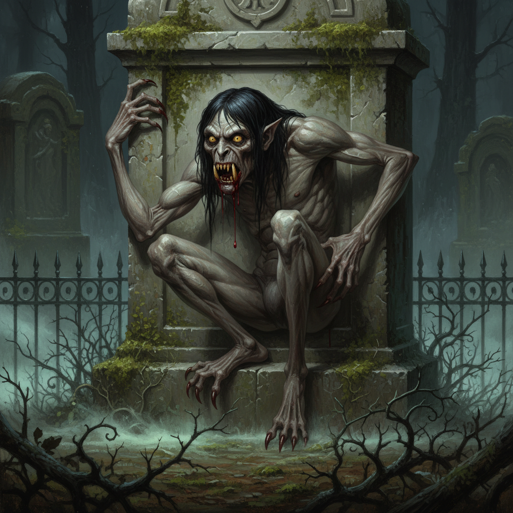 Vrykolakas Spawn, original Pathfinder 2e monster artwork by ZapGM