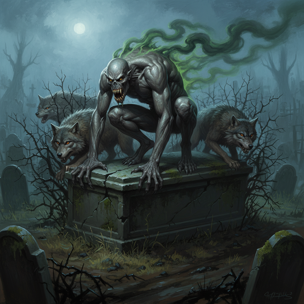 Vrykolakas Master, original Pathfinder 2e monster artwork by ZapGM