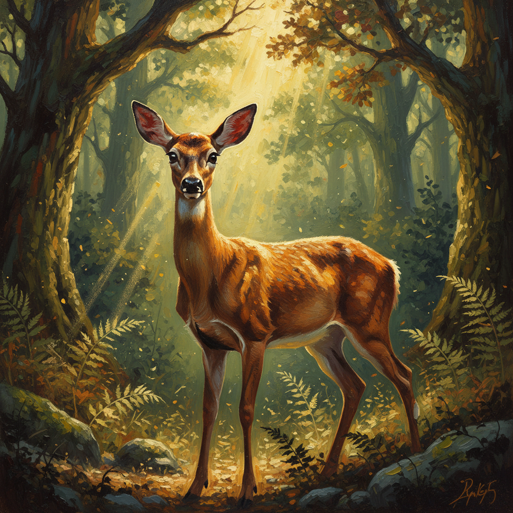 Deer, original D&D 5e monster artwork by ZapGM