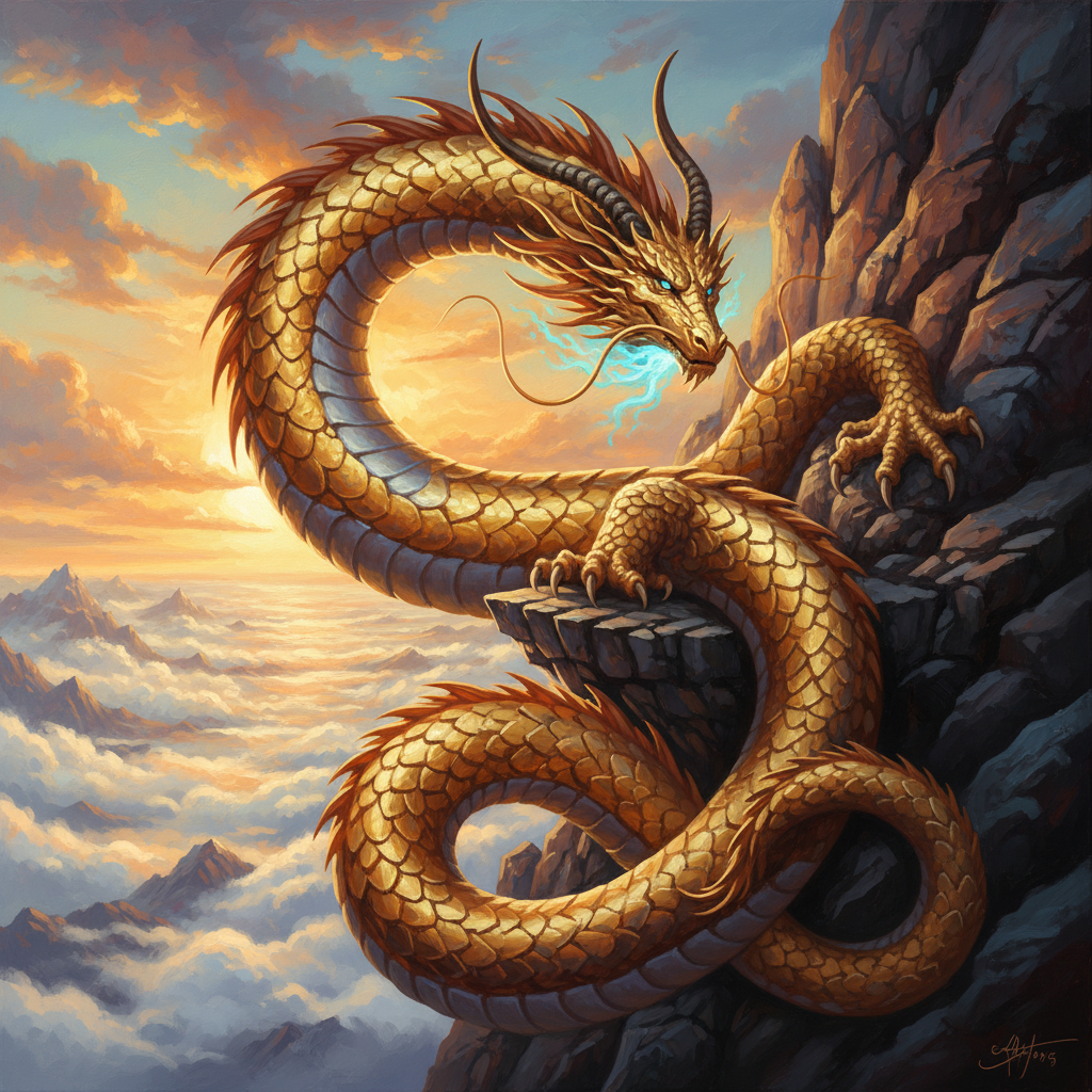 Young Sovereign Dragon, original Pathfinder 2e monster artwork by ZapGM