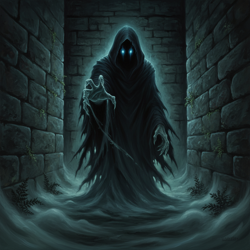 Wraith, original Pathfinder 2e monster artwork by ZapGM