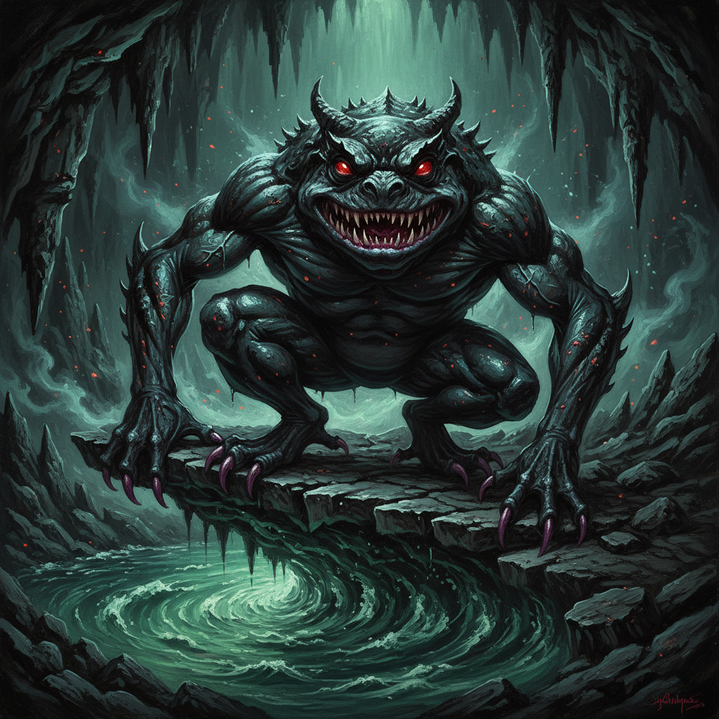 Sarglagon, original Pathfinder 2e monster artwork by ZapGM