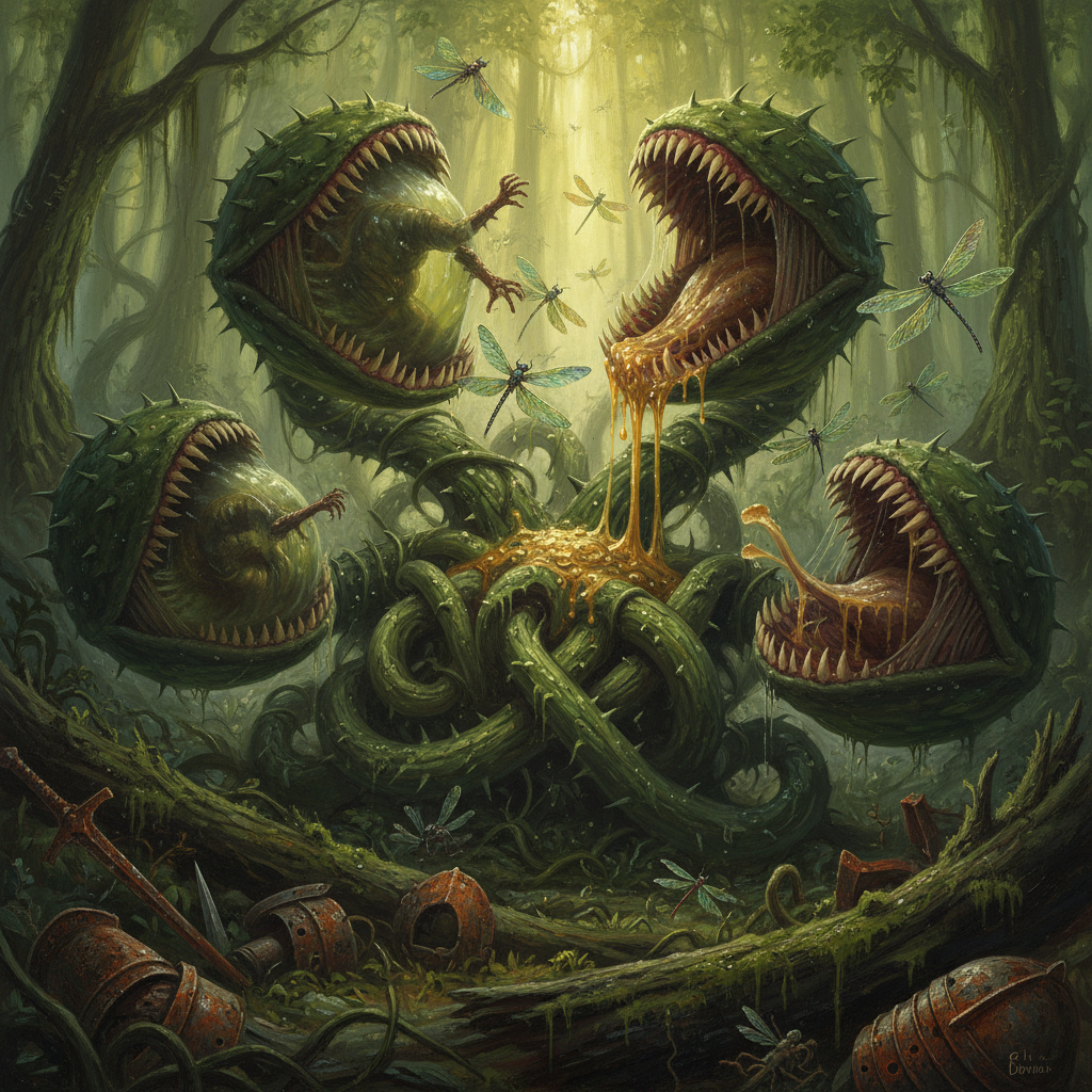 Giant Flytrap, original Pathfinder 2e monster artwork by ZapGM