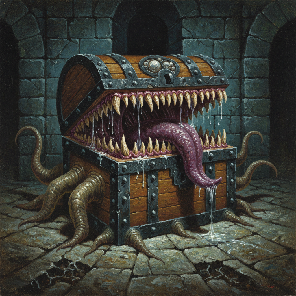 Mimic, original D&D 5e monster artwork by ZapGM