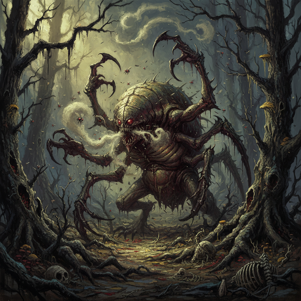 Derghodaemon, original Pathfinder 2e monster artwork by ZapGM