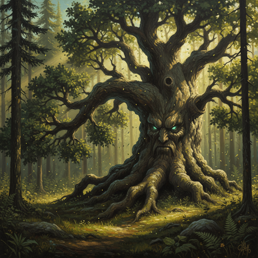 Awakened Tree, original D&D 5e monster artwork by ZapGM