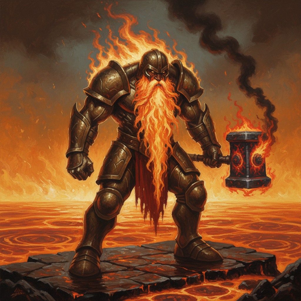 Azer, original Pathfinder 2e monster artwork by ZapGM