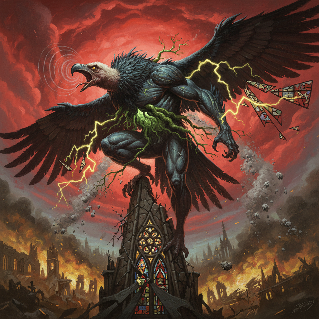 Vrock, original Pathfinder 2e monster artwork by ZapGM