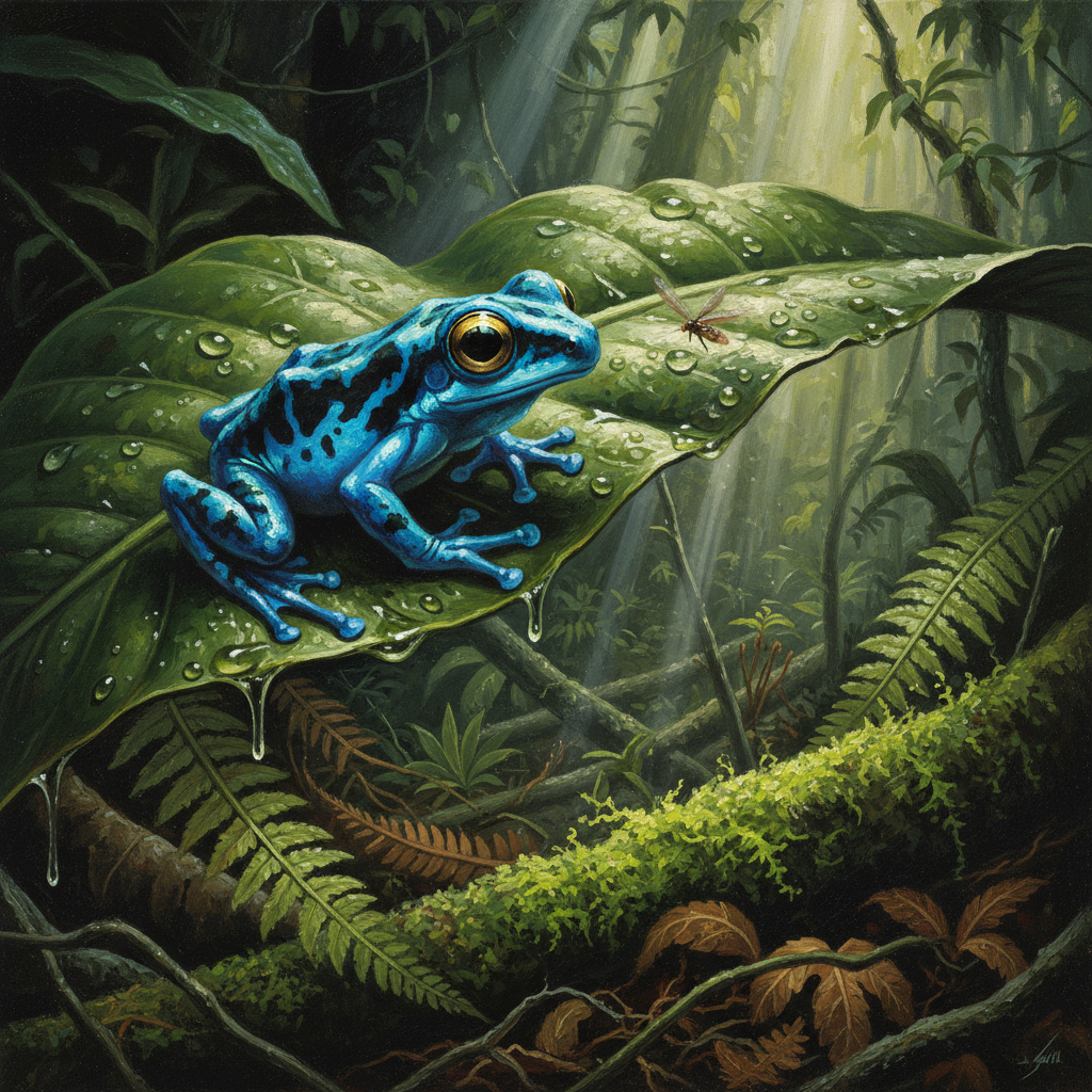 Spear Frog, original Pathfinder 2e monster artwork by ZapGM