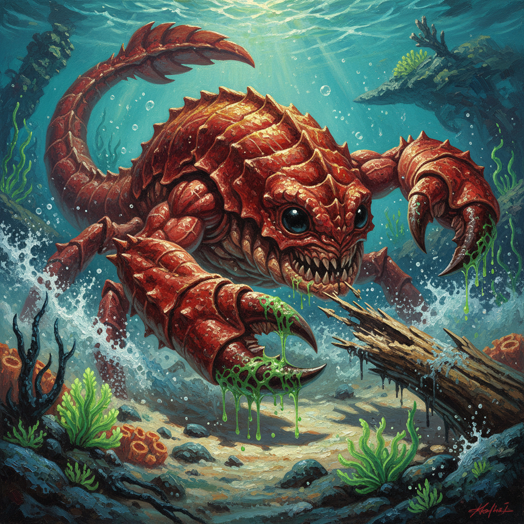 Reefclaw, original Pathfinder 2e monster artwork by ZapGM