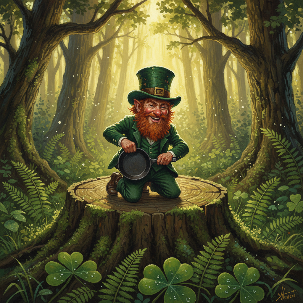 Leprechaun, original Pathfinder 2e monster artwork by ZapGM