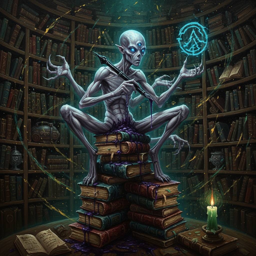 Scalescribe, original Pathfinder 2e monster artwork by ZapGM