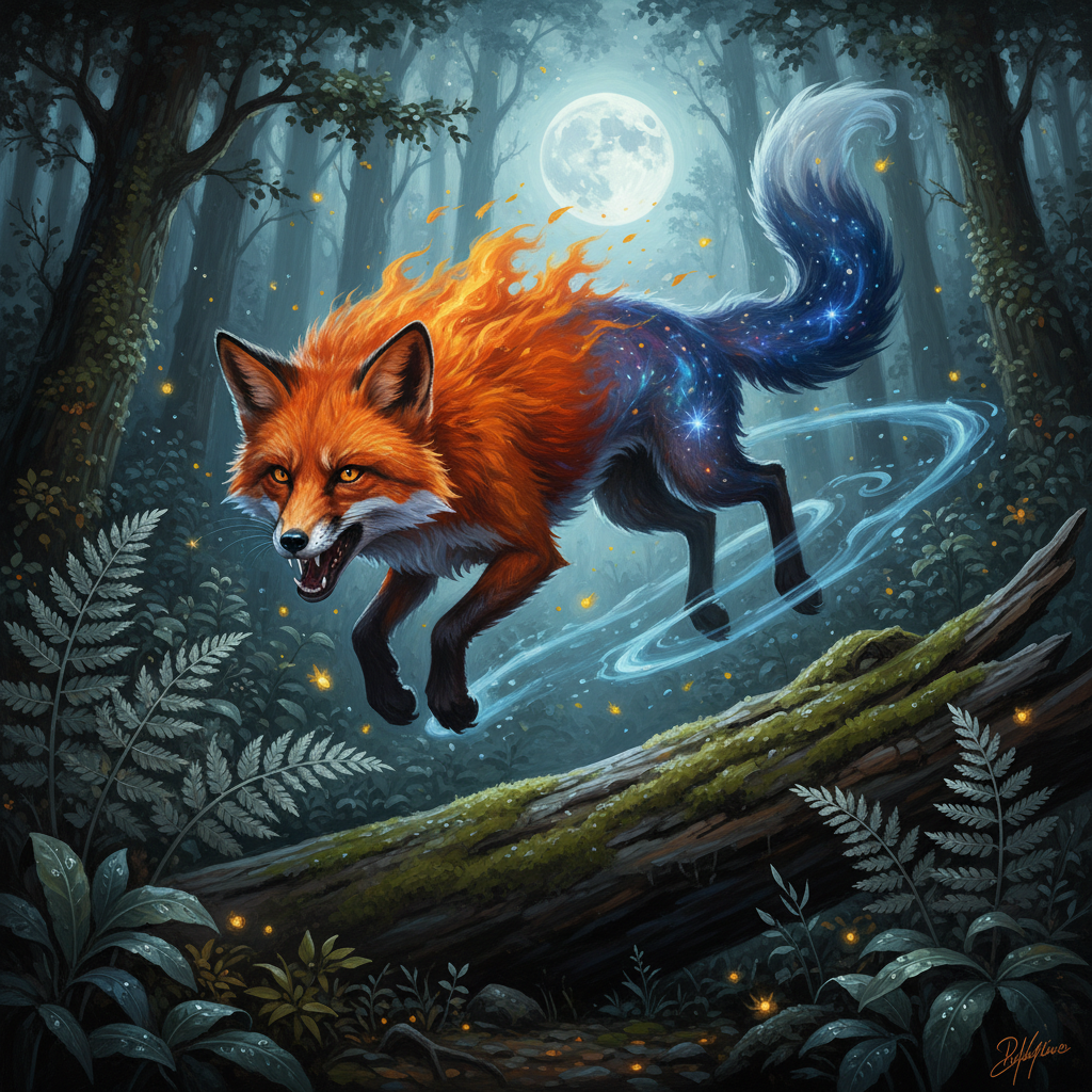 Cunning Fox, original Pathfinder 2e monster artwork by ZapGM