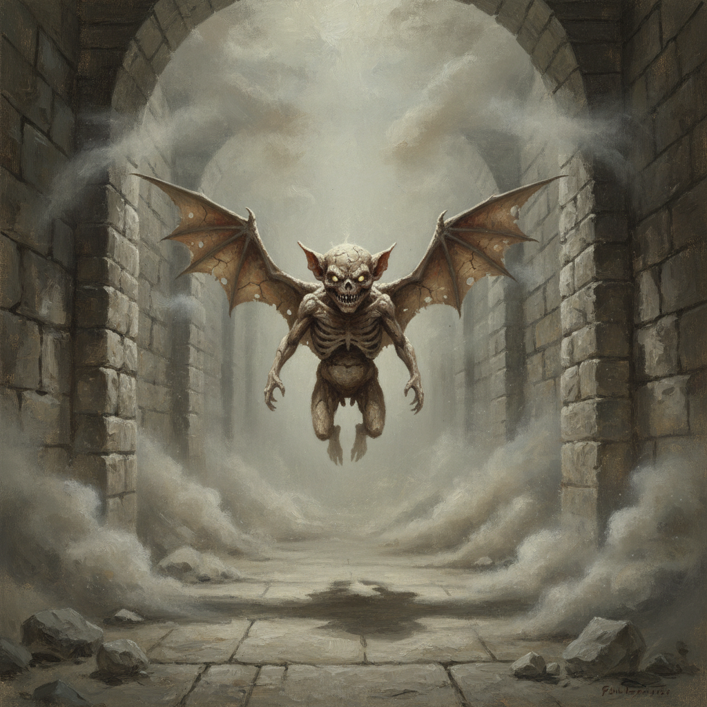 Dust Mephit, original D&D 5e monster artwork by ZapGM