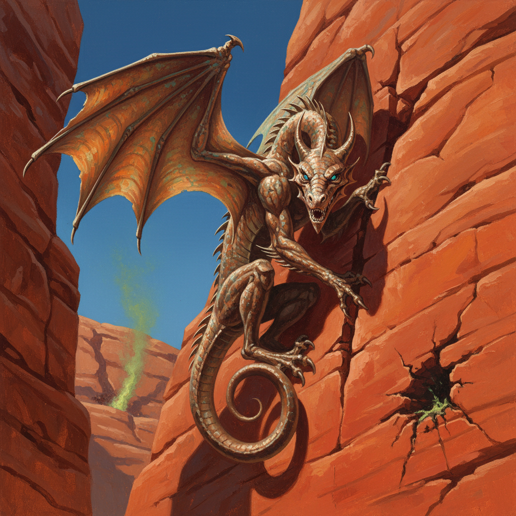 Young Copper Dragon, original D&D 5e monster artwork by ZapGM