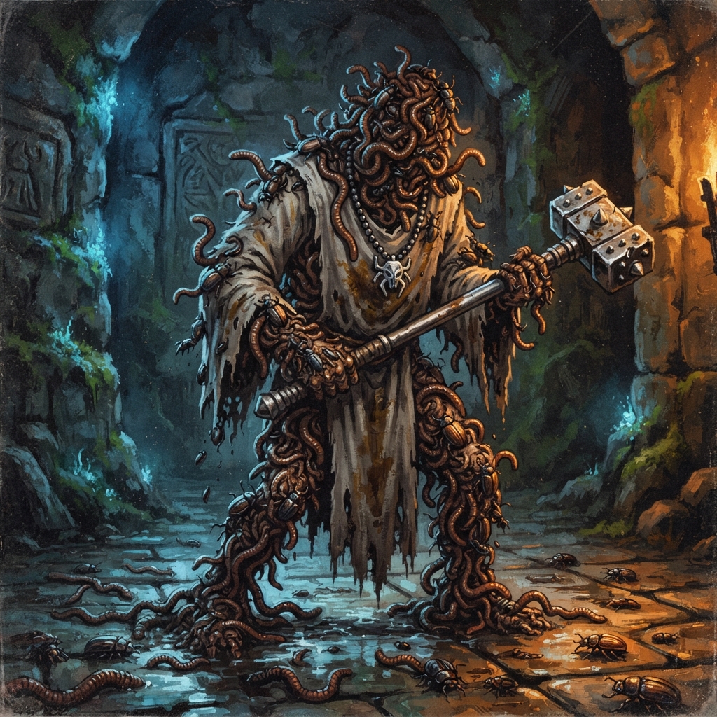 Worm Prophet, original Pathfinder 2e monster artwork by ZapGM
