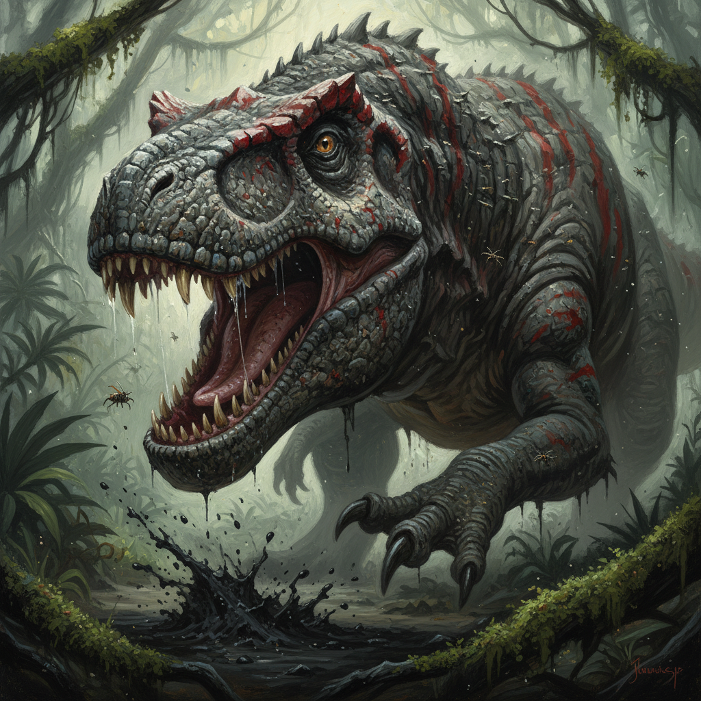 Tyrannosaurus, original Pathfinder 2e monster artwork by ZapGM