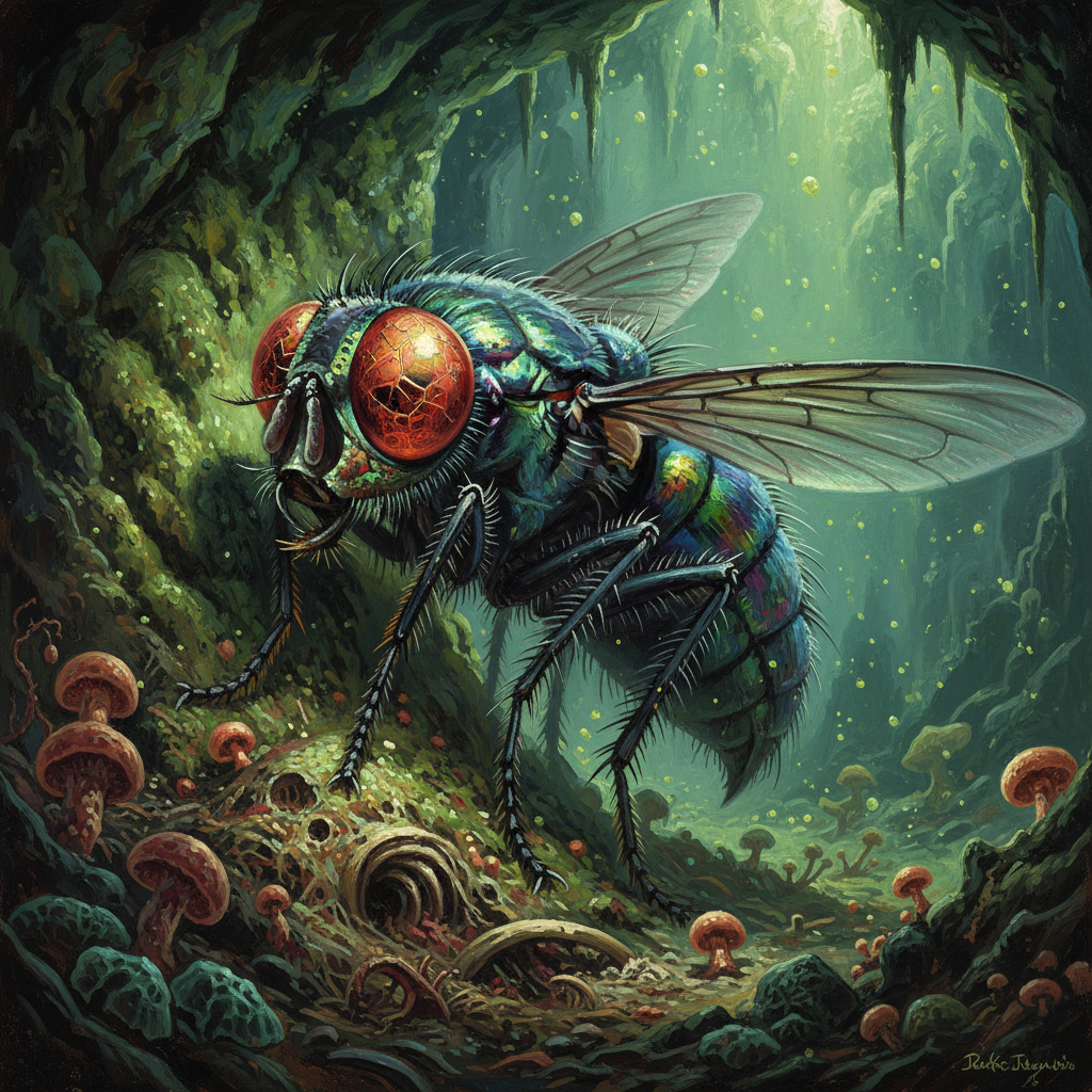 Giant Fly, original Pathfinder 2e monster artwork by ZapGM