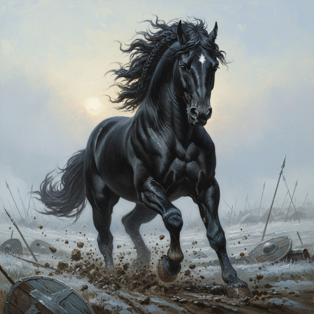 Warhorse, original D&D 5e monster artwork by ZapGM
