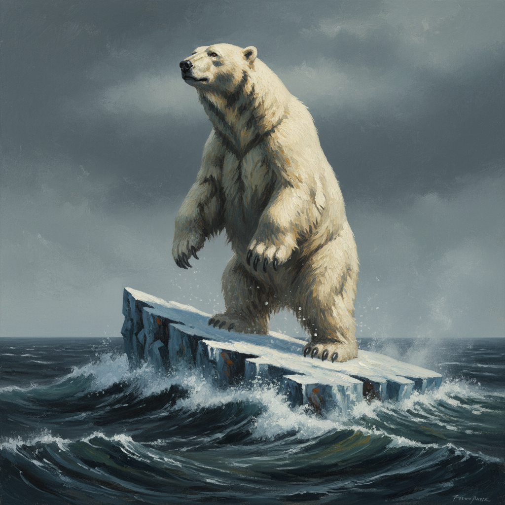 Polar Bear, original D&D 5e monster artwork by ZapGM