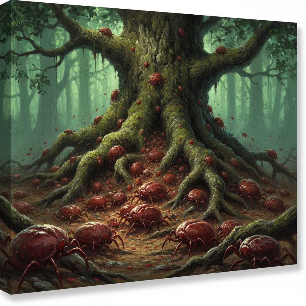 Tick Swarm, original Pathfinder 2e monster artwork by ZapGM