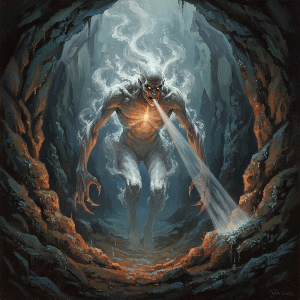 Steam Mephit, original D&D 5e monster artwork by ZapGM