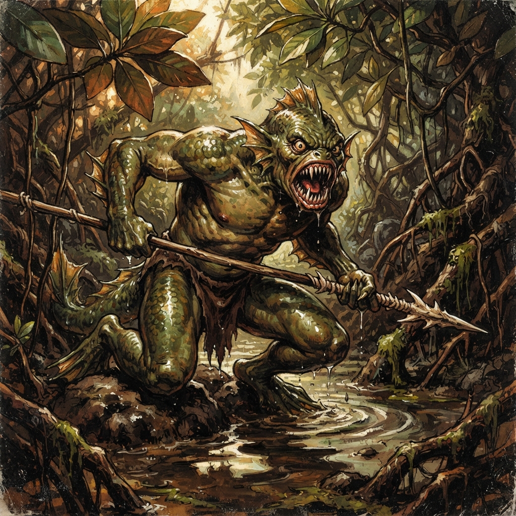 Sedacthy Scout, original Pathfinder 2e monster artwork by ZapGM