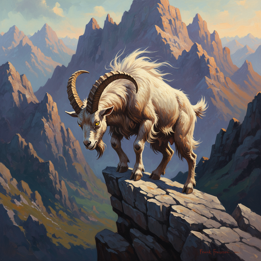 Goat, original D&D 5e monster artwork by ZapGM