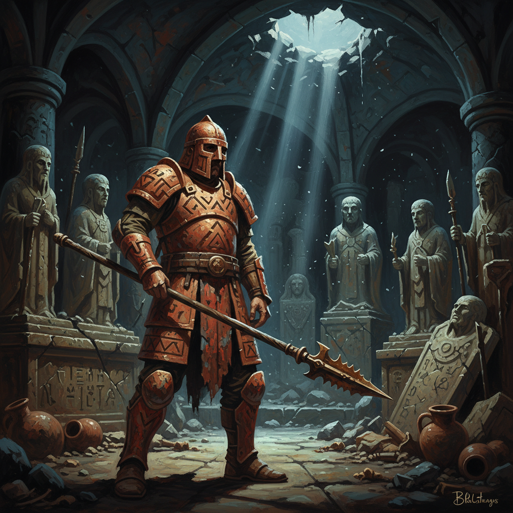 Terra-cotta Soldier, original Pathfinder 2e monster artwork by ZapGM
