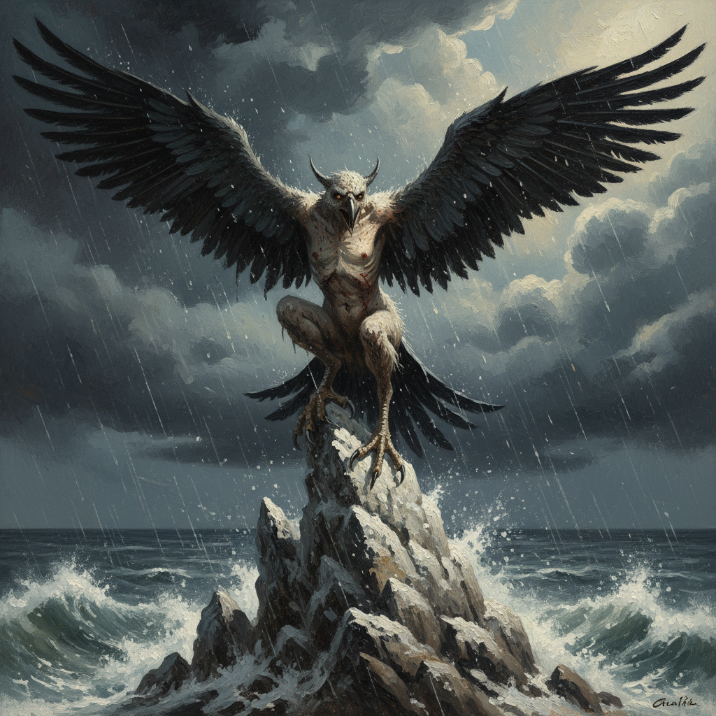 Harpy, original D&D 5e monster artwork by ZapGM