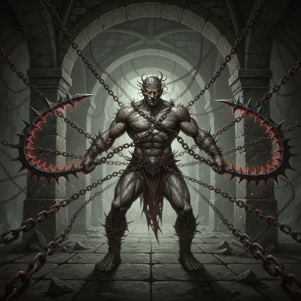 Chain Devil, original D&D 5e monster artwork by ZapGM