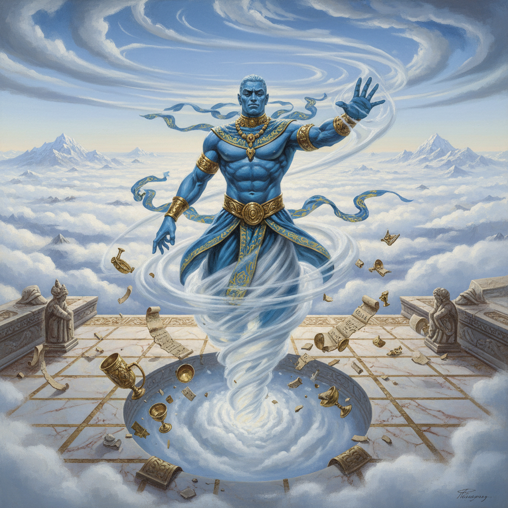 Djinni, original Pathfinder 2e monster artwork by ZapGM