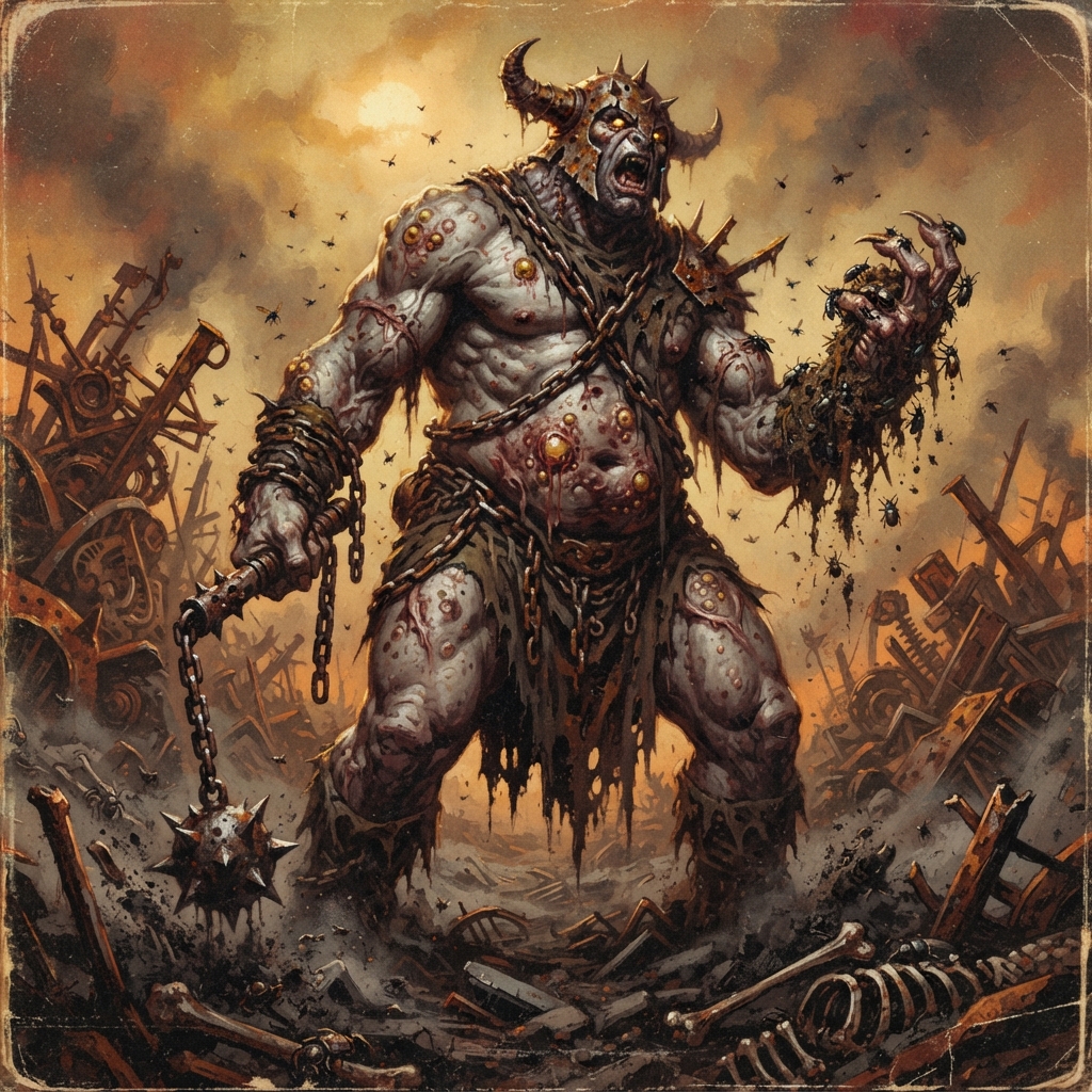 Ash Giant, original Pathfinder 2e monster artwork by ZapGM